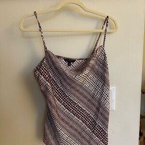 Banana Republic Maroon and White Spaghetti Strap Top